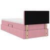 vidaXL Letto con contenitore e LED con led Rosa 90 x 190 cm Velluto