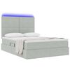 vidaXL Letto con contenitore e LED Grigio chiaro 140 x 190 cm Velluto