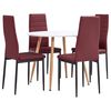 vidaXL Set da Pranzo 5 pz in Similpelle Rosso Bord&ograve;