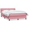 vidaXL Giroletto a Molle con Materasso Rosa 140x210 cm in Velluto