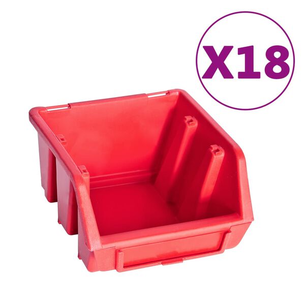 vidaXL Kit Contenitori 80 pz con Pannelli a Parete Rosso e Nero