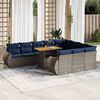vidaXL Set Divani da Giardino 11 pz con Cuscini in Polyrattan Grigio