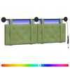 vidaXL Testiera sospesa Con luce LED Verde chiaro Velluto