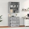 vidaXL Credenza Grigio Cemento in Legno Multistrato