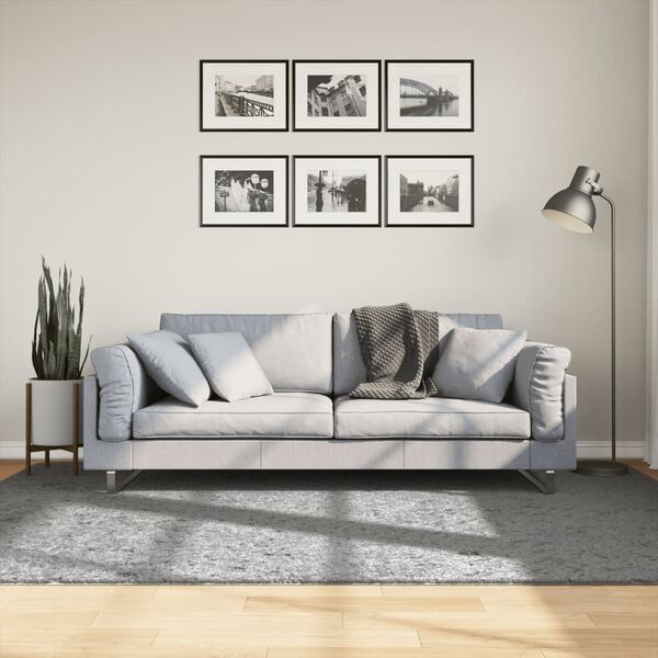 vidaXL Tappeto Shaggy PAMPLONA a Pelo Lungo Moderno Grigio 160x230 cm