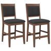vidaXL Sgabelli da Bar con Cuscini 2pz Marrone Legno Massello di Hevea