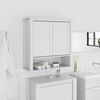 vidaXL Mobile Bagno a Muro BERG Bianco 69,5x27x71,5cm Legno Massello