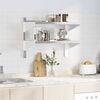 vidaXL Mensola Muro 2 Ripiani 75x40x60cm Argento Acciaio Inossidabile