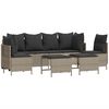 vidaXL Set Divano da Giardino 5pz con Cuscini Grigio Chiaro Polyrattan