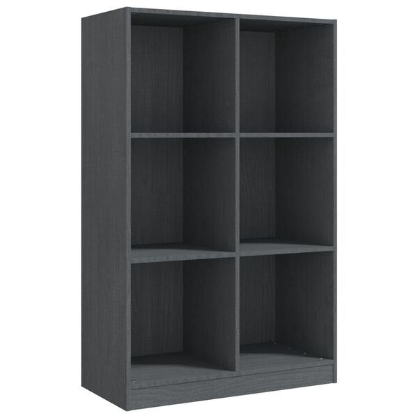 vidaXL Libreria Grigia 70x33x110 cm in Legno Massello di Pino