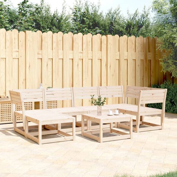 vidaXL Set Divani da Giardino 6 pz in Legno Massello di Pino