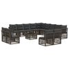 vidaXL Set Divano da Giardino 14 pz Grigio polyrattan