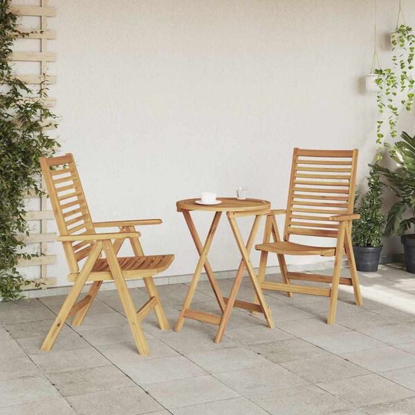 vidaXL Sedie da giardino 2 pcs Marrone 52 x 64.5 x 108 cm