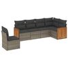 vidaXL Set Divano da Giardino 6 pz con Cuscini Grigio in Polyrattan