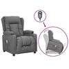 vidaXL Poltrona Alzapersona Massaggiante Grigio Chiaro Tessuto