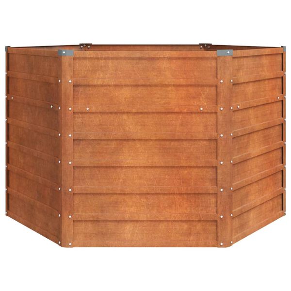 vidaXL Letto Rialzato da Giardino Ruggine 129x129x77 cm Acciaio Corten