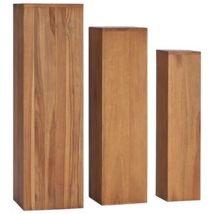 vidaXL Set di Piedistalli per Piante 3 pz in Legno Massello di Teak