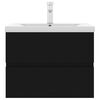 vidaXL Mobile con Lavabo Integrato Nero in Legno Multistrato