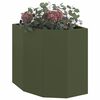 vidaXL Vaso d'angolo Oliver verde 45 x 45 x 50 cm Acciaio