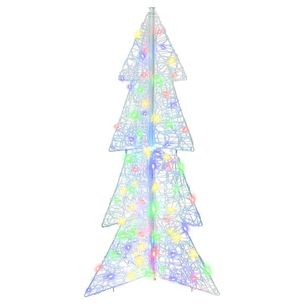 vidaXL Albero di Natale con 100 LED Multicolore 120 cm Acrilico