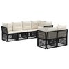 vidaXL Set Divano da Giardino 7 pz 7-Numero di posti Nero polyrattan