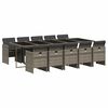 vidaXL Set da Pranzo da Giardino 11pz con Cuscini in Polyrattan Grigio
