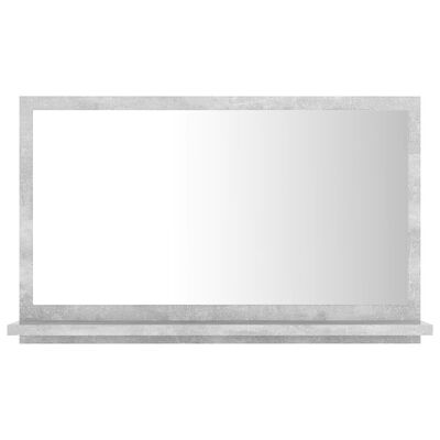 vidaXL Specchio da Bagno Grigio Cemento 60x10,5x37cm Legno Multistrato