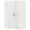 vidaXL Mobile angolare per parete LUCCA Bianco Lucido 57 x 57 x 100 cm