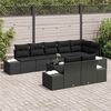 vidaXL Set Divano da Giardino con archiviazione Nero Poly Rattan