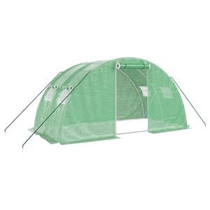 vidaXL Serra con Telaio in Acciaio Verde 8 m&sup2; 4x2x2 m