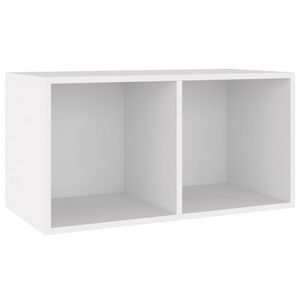 vidaXL Contenitore per Vinili Bianco 71x34x36 cm in Legno Multistrato