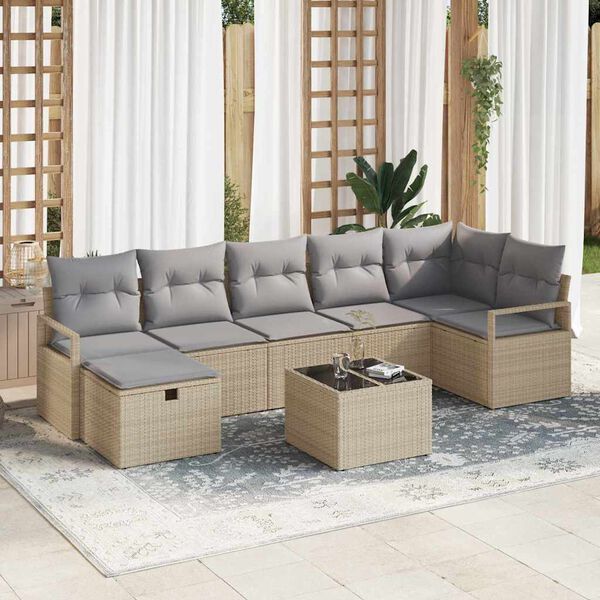 vidaXL Set di divani con cuscino 5 pcs polyrattan
