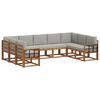 vidaXL Set di divani da esterno 9 pcs Grigio Naturale e Chiaro