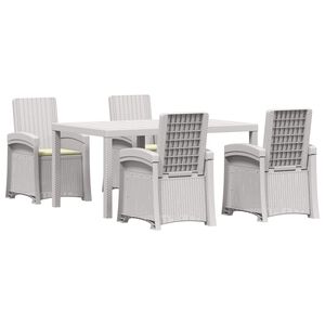 vidaXL Set da Pranzo per Giardino 5 pz Bianco e Crema PP