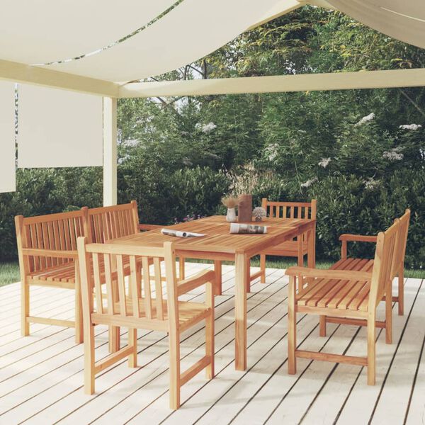 vidaXL Set da Pranzo per Giardino 5 pz in Legno Massello di Teak