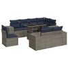 vidaXL Set Divani Giardino 9 pz con Cuscini Polyrattan Grigio Acacia