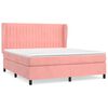 vidaXL Giroletto a Molle con Materasso Rosa 160x200 cm in Velluto