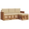 vidaXL Set di divani da esterno con cuscino 4 pcs Naturale e Beige