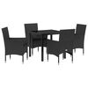 vidaXL Set da Pranzo per Giardino 5 pz Nero polyrattan
