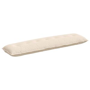vidaXL Cuscino per Schiena Beige 200 x 50 cm Tessuto in Microfibra