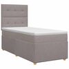 vidaXL Letto box spring con materasso Tortora 100 x 200 cm Tessuto