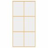 vidaXL Porta Scorrevole Oro 102,5x205 Vetro Trasparente ESG Alluminio