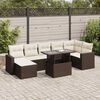 vidaXL Set Divani da Giardino 8 pz con Cuscini Marrone in Polyrattan