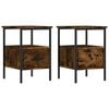 vidaXL Comodini 2 pz Rovere Fumo 34x36x50 cm in Legno Multistrato