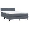 vidaXL Letto a Molle con Materasso e LED Grigio Scuro 140x210 cm Velluto