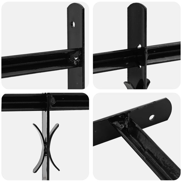 vidaXL Griglia Finestra Nero 115 x 60 cm Acciaio verniciato a polvere