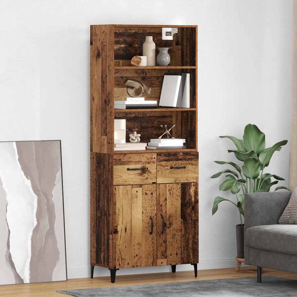 vidaXL Credenza Legno vecchio 69,5 x 34 x 180 cm Legno multistrato