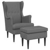 vidaXL Poltrona con Ottomano 2 pz Grigio Scuro Tessuto