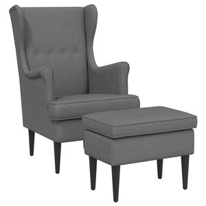 vidaXL Poltrona con Ottomano 2 pz Grigio Scuro Tessuto