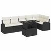 vidaXL Set Divano da Giardino 7 pz Nero e Crema polyrattan